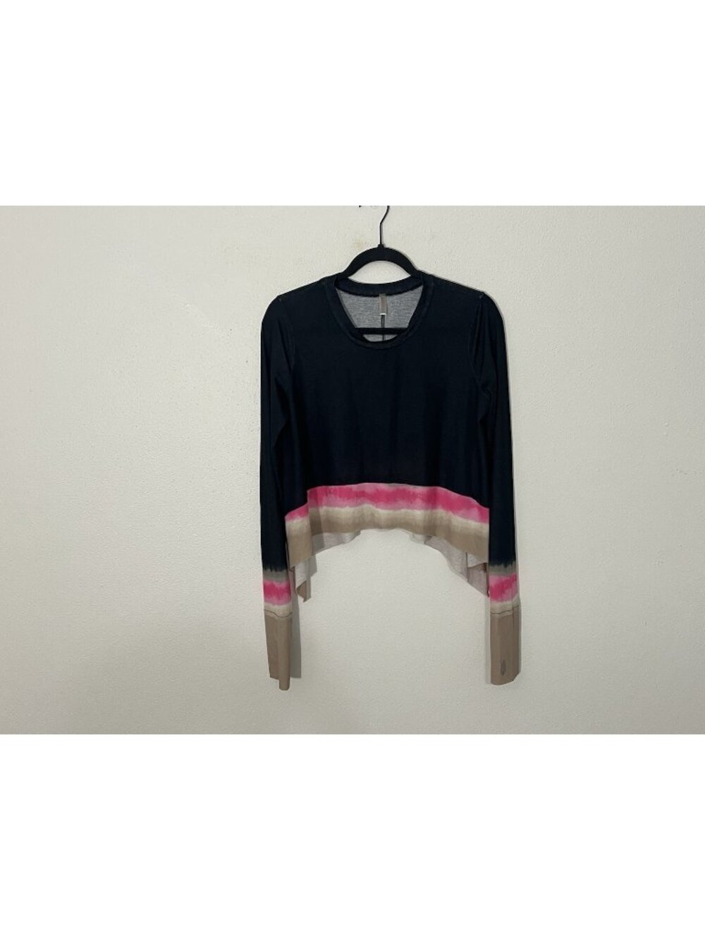 Free People Movement Tempo Long Sleeve Flowy Shirt Black Pink Size Small
